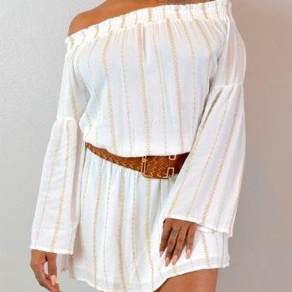 Off the shoulder dress (belt not included)
